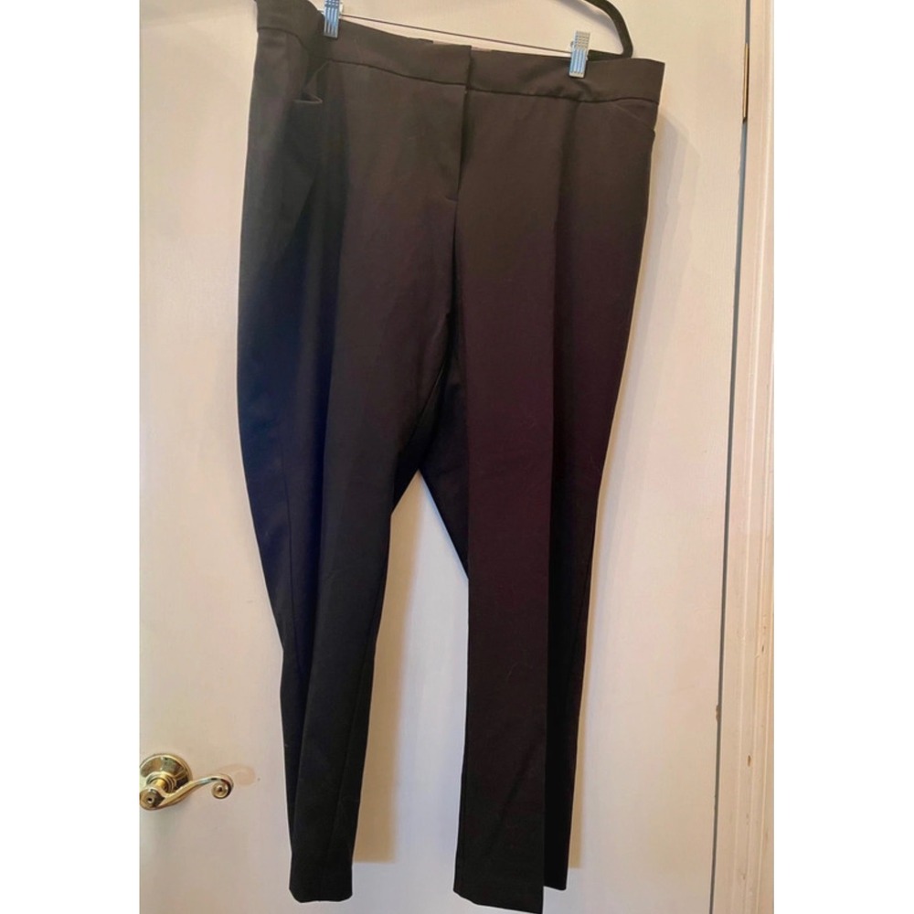 Roz & Ali Smart Fit Black Straight Leg Dress Work Pants Women's 16W Short NWT